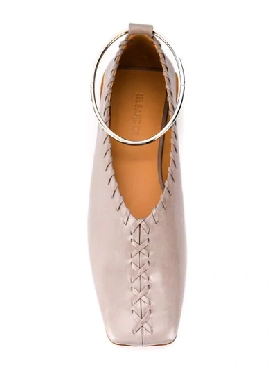 Shop Jil Sander Loop Ballerina Shoes In Grey