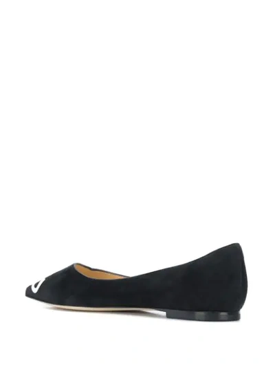 Shop Jimmy Choo Love Jc Flat Pumps In Black