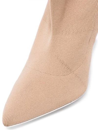 Ben Taverniti Unravel Project Unravel Project Beige 100 Broken Heel Knit Boots In Neutrals