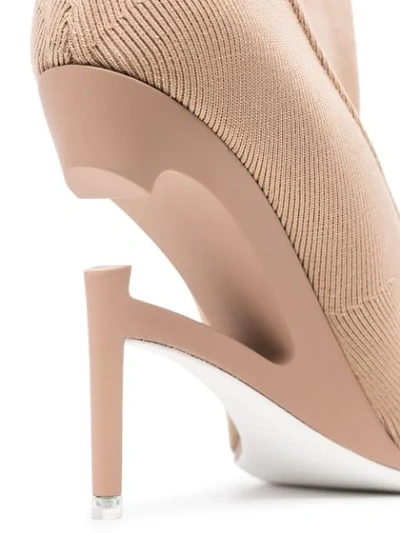 Ben Taverniti Unravel Project Unravel Project Beige 100 Broken Heel Knit Boots In Neutrals
