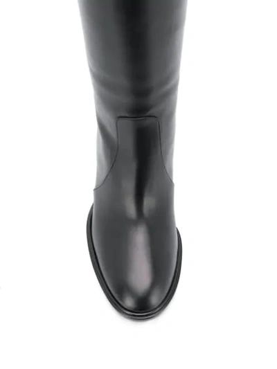 Shop Casadei Block Heel Knee-high Boots In Black