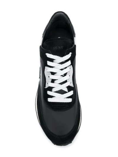 panelled lace-up sneakers