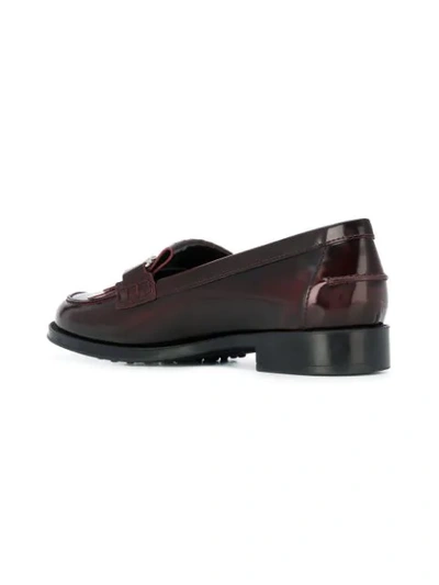 Shop Tod's Double-t Fringed Loafers - Pink