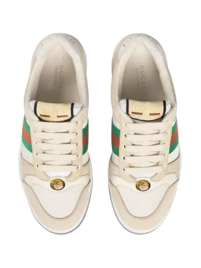 Shop Gucci Screener Sneakers In Neutrals