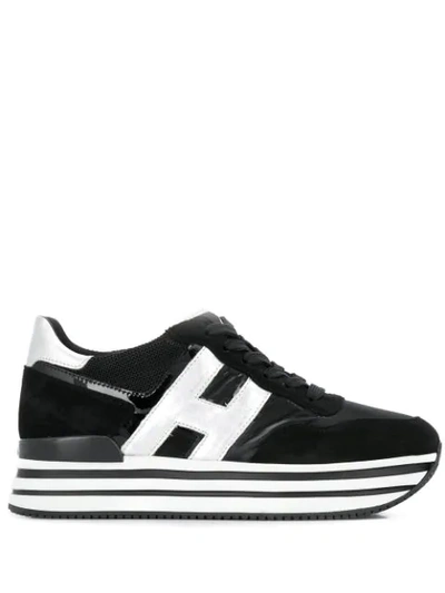 Shop Hogan H483 Platform Sneakers In Black