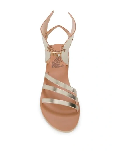 Shop Ancient Greek Sandals Wing Strap Sandals In Gold