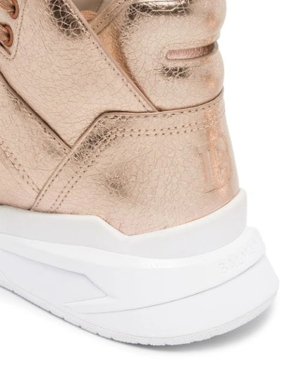 Shop Balmain B-ball High-top Sneakers In Metallic