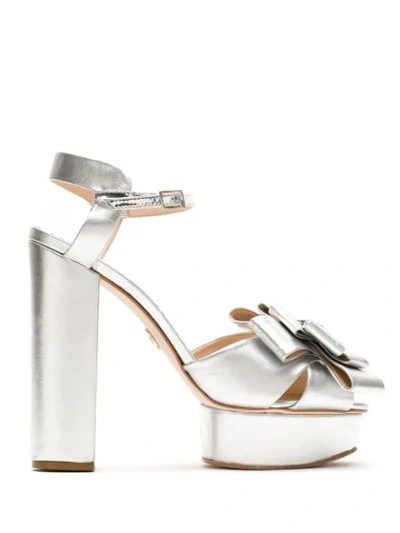 Shop Andrea Bogosian Platform Leather Sandals In Prata