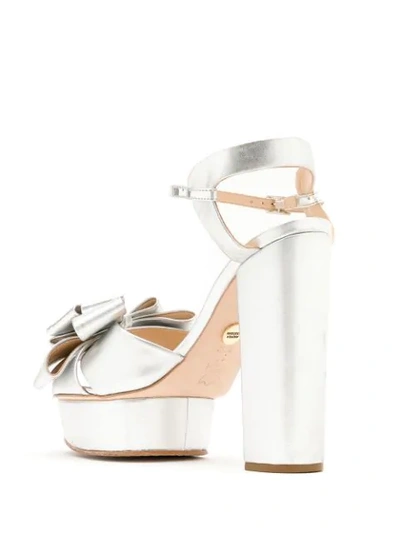 Shop Andrea Bogosian Platform Leather Sandals In Prata