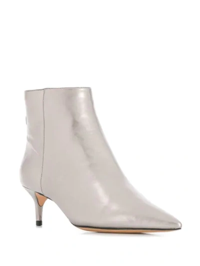 Shop Alexandre Birman Metallic Ankle Boots In Silver