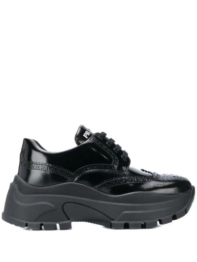 Shop Prada Chunky Sneakers In Black