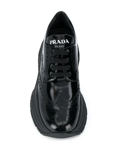 Shop Prada Chunky Sneakers In Black