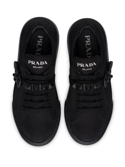 Shop Prada Nylon Gabardine Sneakers In Black