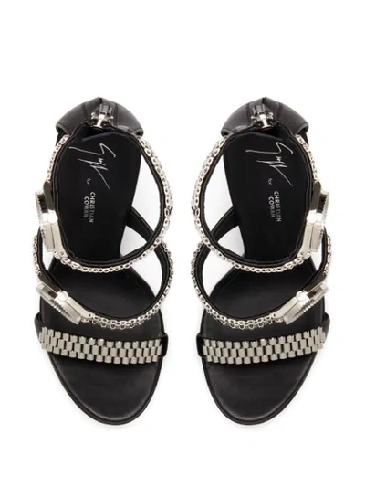 Shop Giuseppe Zanotti Gzxcowan Watch Strap Sandals In Black