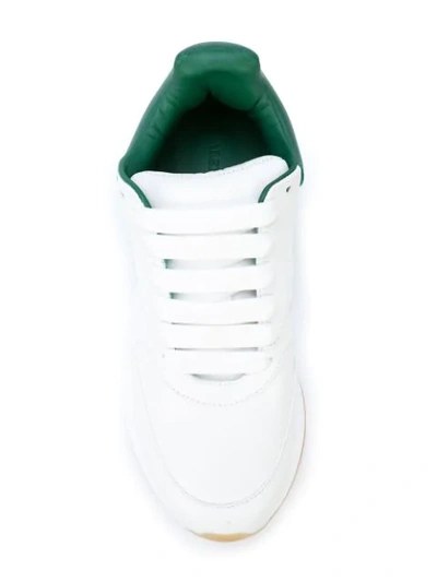 Shop Alexander Mcqueen Two-tone Lace-up Sneakers - White