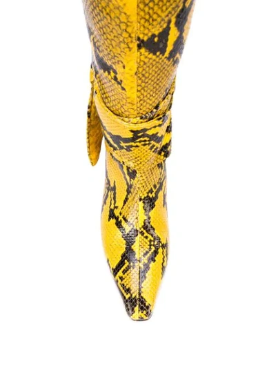 Shop Rosetta Getty Snakeskin Effect Boots In Yellow