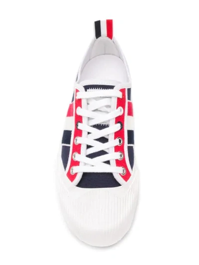 Shop Thom Browne Rwb-stripe Low-top Sneakers In Red