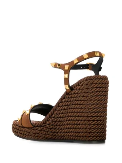 Shop Valentino Garavani Rockstud Sandals In Brown