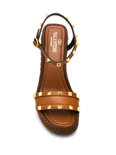 Shop Valentino Garavani Rockstud Sandals In Brown