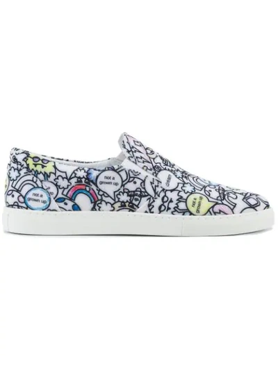 Shop Mira Mikati Monster Print Slip-on Sneakers In Multicolour