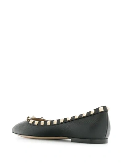 Shop Valentino Garavani Rockstud Pointed Ballerinas In Black