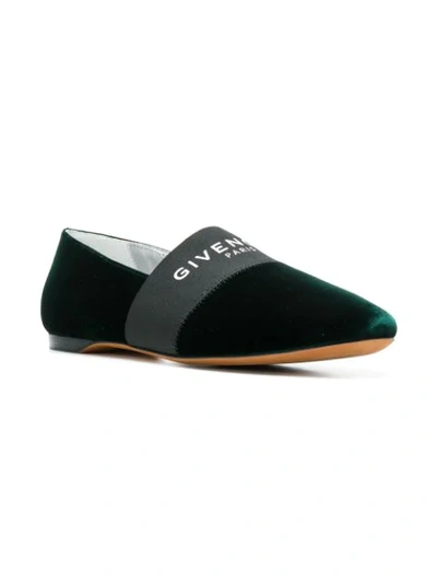 Shop Givenchy Bedford Flat Logo Slippers - Green