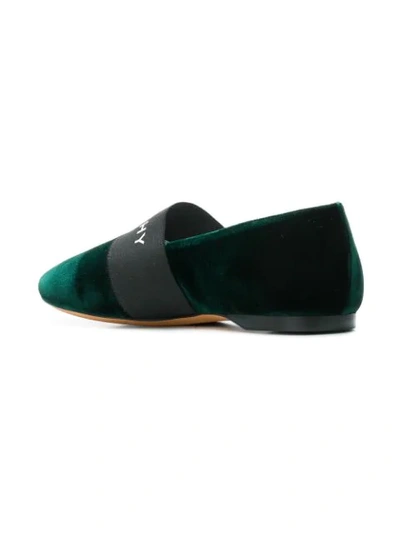 Shop Givenchy Bedford Flat Logo Slippers - Green
