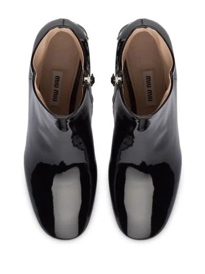 Shop Miu Miu Patent Ankle Boots In Black