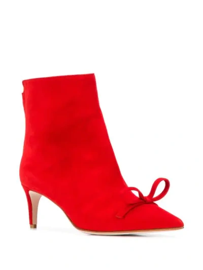 Shop Red Valentino Red(v) Bow-detail Ankle Boots