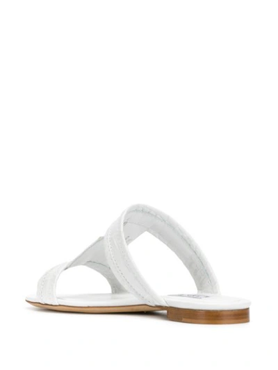 Shop Tod's Flat Sandals In White