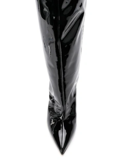 Shop Alexandre Vauthier Alex Leath Boots - Black