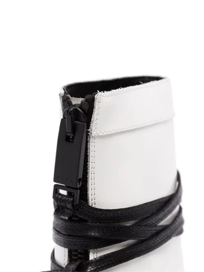 Shop Alyx Bowie 70mm Tie Boots In White