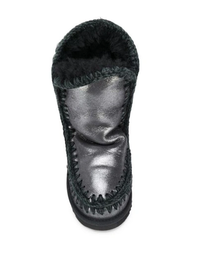 Mou Eskimo 24 Metallic-finish Ankle Boots In Black