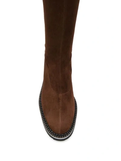 Shop Clergerie Boy Platform Knee-high Boots In Brown