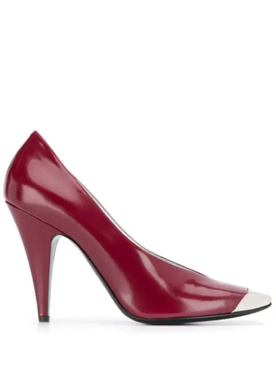 EMILIO PUCCI BORDEAUX SQUARE-TOE PUMPS 