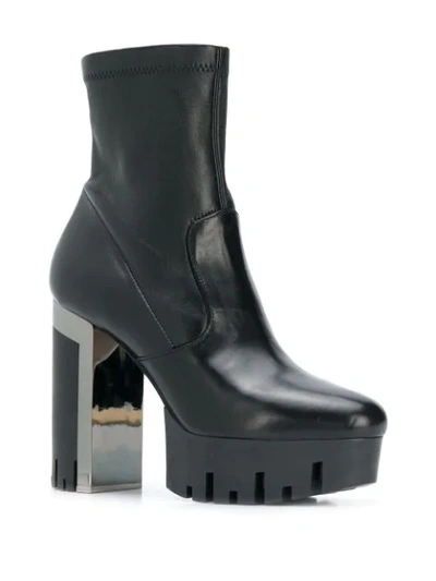 Shop Le Silla Stretch Ankle Boots In Black