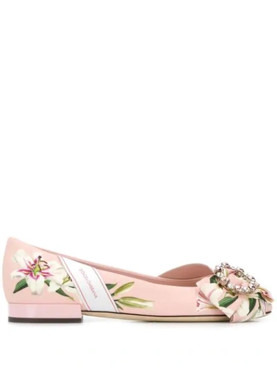 Shop Dolce & Gabbana 'cady' Ballerinas In Hfkk8 Rosa