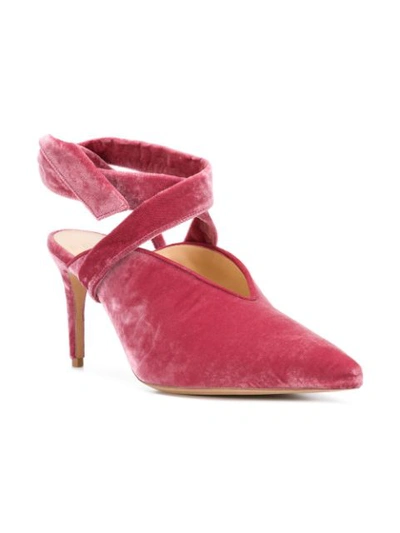Shop Alexandre Birman Ankle Tie Mules - Pink