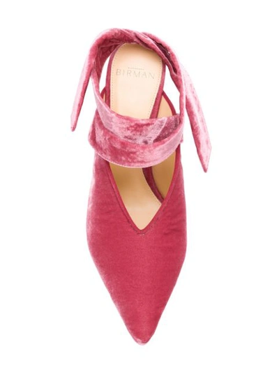 Shop Alexandre Birman Ankle Tie Mules - Pink