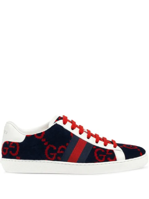 gucci ace sneaker blue and red