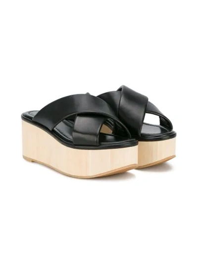 Shop Robert Clergerie Crossover Platform Sandals In Black