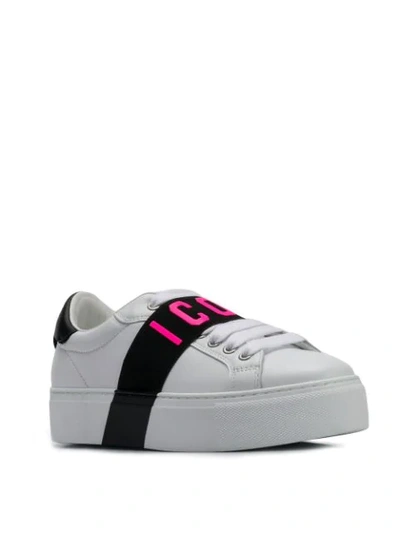 Shop Dsquared2 Icon T-strap Sneakers In White