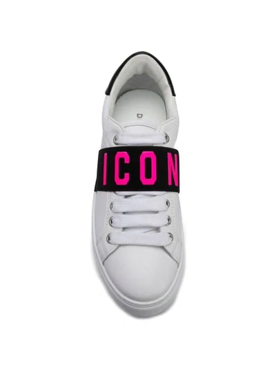 Shop Dsquared2 Icon T-strap Sneakers In White