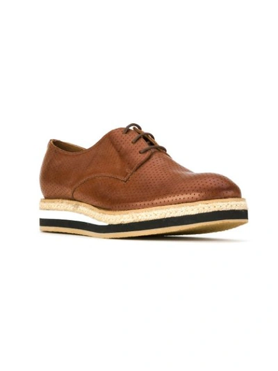 Shop Sarah Chofakian Perforated Brogues In Brown