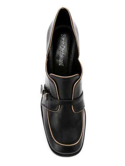 Shop Sarah Chofakian Panelled Leather Pumps - Black