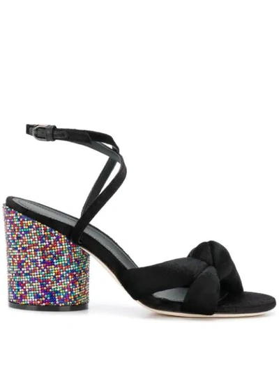 Shop Marco De Vincenzo Rainbow Heel Sandals In Black