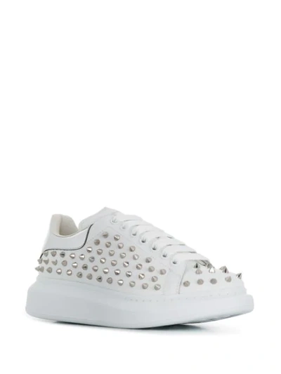 Shop Alexander Mcqueen Spike Studded Sneakers In White