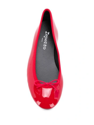 Shop Repetto Bow-embellished Ballerina Shoes In Red