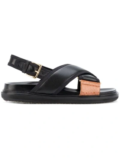 Shop Marni Classic Fussbet Sandals - Black