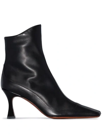 Shop Manu Atelier Square-toe Ankle Boots In Black